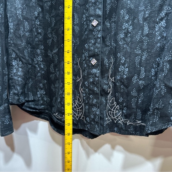 Brooks & Dunn Panhandle Slim Shirt Womens Large Black Pearl Snap Long Sleeve - Picture 16 of 16